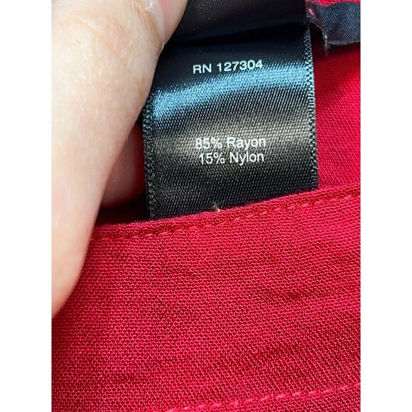 Ali Miles Women's Office Oversized Tunic Top Long Sleeve Size 1X Red Lightweight - Picture 4 of 12